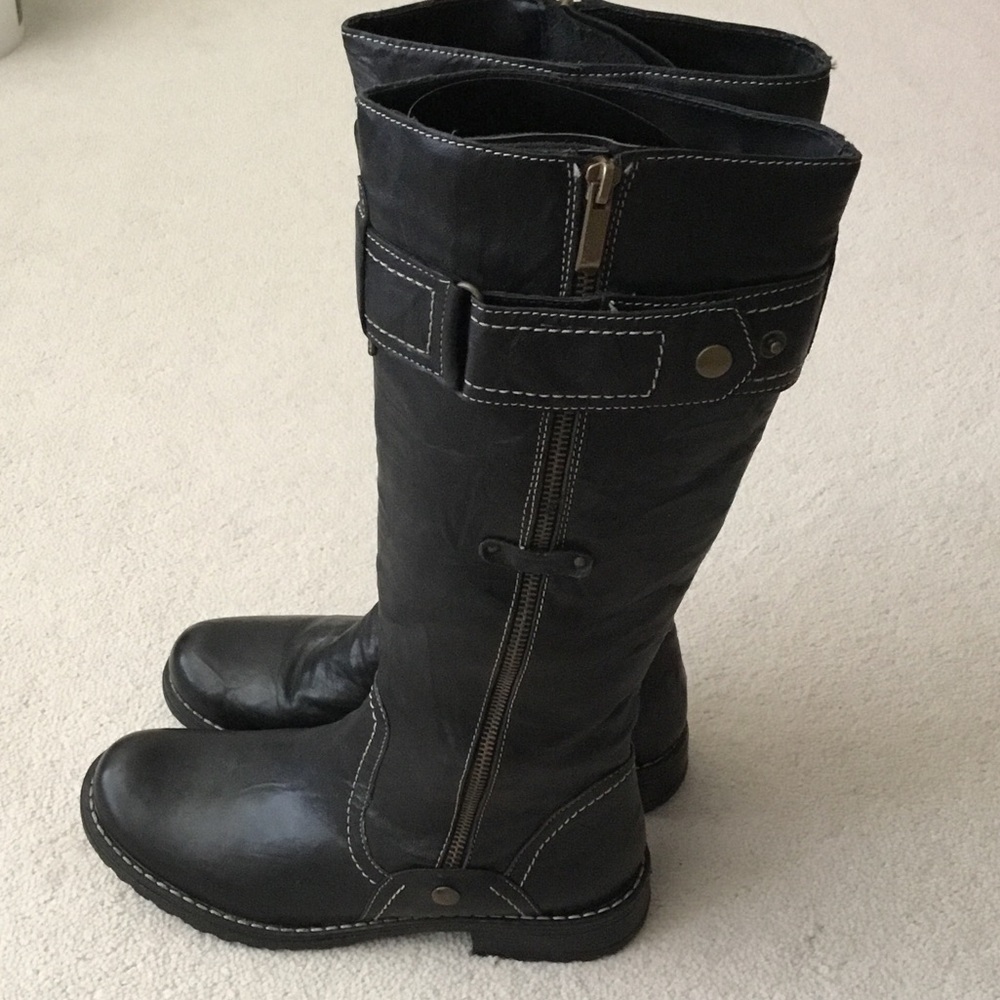 Leather Tall Black Women's Zip-Front Riding Boots